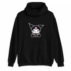 Korefanzin Anime Kuromi Kapüşonlu Sweatshirt Unisex Siyah