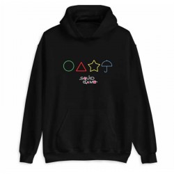 Kore Squıd Game Kapüşonlu Sweatshırt Unisex Siyah