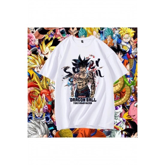 Kırmızı Etiket Dragon Ball Goku Saiyan T-Shirt M54 09899