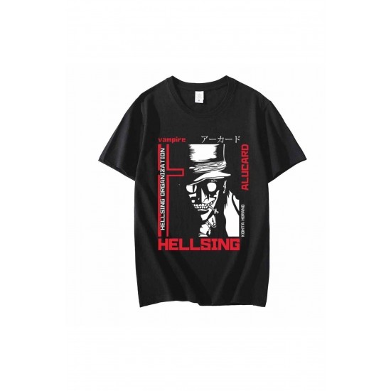 Kırmızı Etiket Gala Anime Hellsing Alucard T-shirts 10357