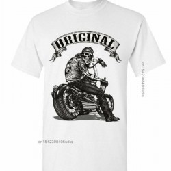 Kırmızı Etiket Gala Biker T Shirt Orijinal Kafatası Erkek Tshirt 17324