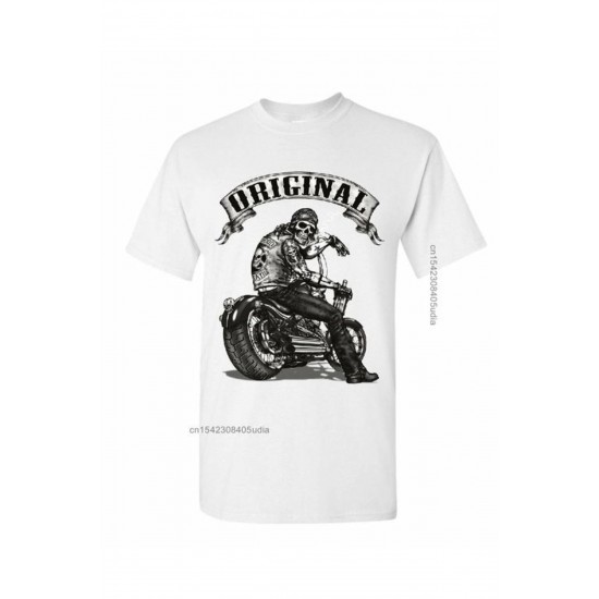 Kırmızı Etiket Gala Biker T Shirt Orijinal Kafatası Erkek Tshirt 17324