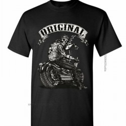 Kırmızı Etiket Gala Biker T Shirt Orijinal Kafatası Erkek Tshirts 17325