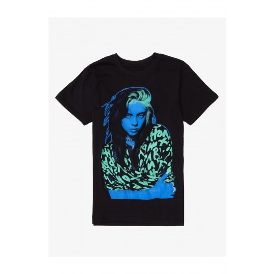 Kırmızı Etiket Gala Billie Eilish Neon Portrait Girls T-shirt 25 06227