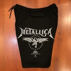 Mavi Etiket Metallica Est 1981 Baskılı Siyah Şort ADR-SRT-510