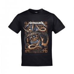 Mavi Etiket Metallica Kurukafa Yılan Baskılı Unisex SiyahADR-TM-844