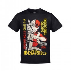 Mavi Etiket My Hero Academia Shoto Todoroki Baskılı Unisex SiyahADR-TM-1010