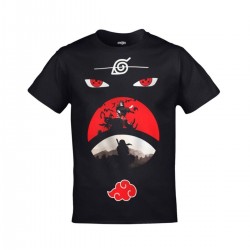 Mavi Etiket Naruto Itachi Uchiha Sasuke Baskılı Unisex SiyahADR-TM-5002