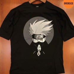 Mavi Etiket Naruto Kakashi Hatake Baskılı Oversize SiyahADR-TM-OS1011