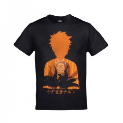 Mavi Etiket Naruto Kuyruklu Canavar Silüetli Baskılı Unisex SiyahADR-TM-865