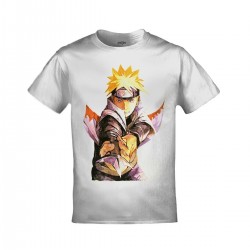 Mavi Etiket Naruto Mızrak Anime Baskılı Unisex SiyahADR-TM-946