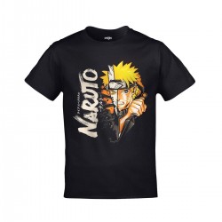 Mavi Etiket Naruto Split Face Baskılı Unisex SiyahADR-TM-936