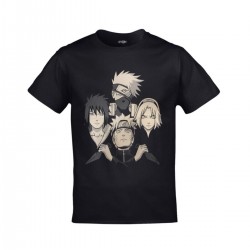 Mavi Etiket Naruto Team 7 Hokage Bohemian Rhapsody Baskılı Unisex SiyahADR-TM-824