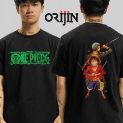 Mavi Etiket One Piece Monkey D. Luffy Roronoa Zoro Unisex SiyahADR