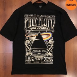 Mavi Etiket Pink Floyd Carnegie Hall Baskılı Oversize SiyahADR-TM-OS400