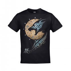 Mavi Etiket Ragnarok Moon Vikings Baskılı Unisex SiyahADR-TM-916