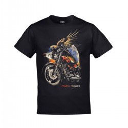 Mavi Etiket Rolling Thunder Motor Baskılı Unisex SiyahADR-TM-569