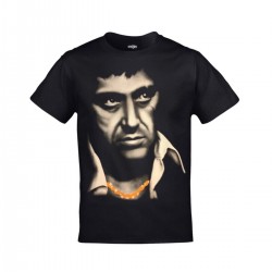 Mavi Etiket Scarface Al Pacino Yaralı Yüz Baskılı Unisex SiyahADR-TM-710