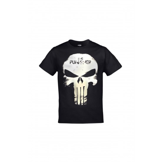 Mavi Etiket The Punisher Baskılı Unisex SiyahADR-TM-252