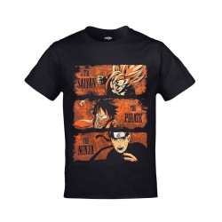 Mavi Etiket The Saiyan The Pirate The Ninja Dragon Ball Goku One Piece Luffy Naruto Basklı