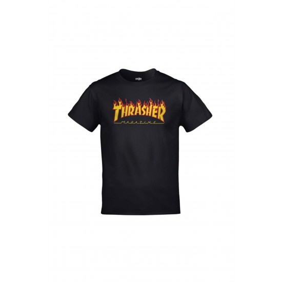 Mavi Etiket Thrasher Magazine Baskılı Unisex SiyahADR-TM-572