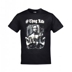 Mavi Etiket Unisex Siyah 2pac Thug Life BaskılıADR-TM-641