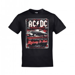 Mavi Etiket Unisex Siyah Ac Dc Speed Shop T-Shirt ADR-TM-405