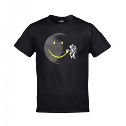 Mavi Etiket Unisex Siyah Astronot - Smile Sprey BaskılıADR-TM-758