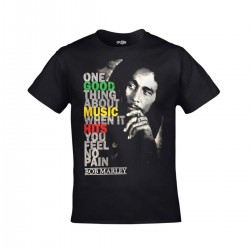 Mavi Etiket Unisex Siyah Bob Marley Müzik BaskılıADR-TM-447