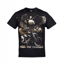 Mavi Etiket Unisex Siyah Feel The Thunder Kartal Sürücü BaskılıADR-TM-398