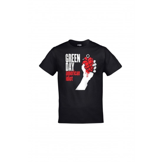 Mavi Etiket Unisex Siyah Green Day American Idiot BaskılıADR-TM-543