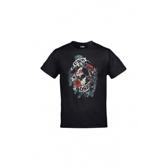 Mavi Etiket Unisex Siyah Guns N Roses Skull BaskılıADR-TM-181