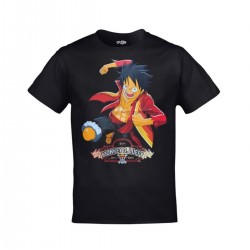 Mavi Etiket Unisex Siyah One Piece Monkey D Luffy Yumruk BaskılıADR-TM-584