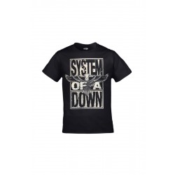 Mavi Etiket Unisex Siyah System Of A Down Stacked Eagle BaskılıADR-TM-642