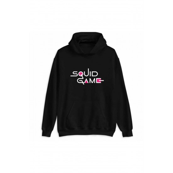 Oversize Squıd Game Kapüşonlu Sweatshırt Unisex Siyah