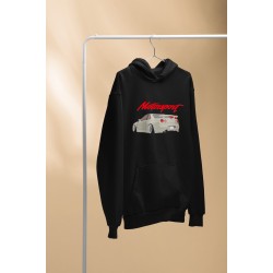 Siyah kapuşonlu motorsport Baskılı içi yünlü Sweatshirt Hoodie