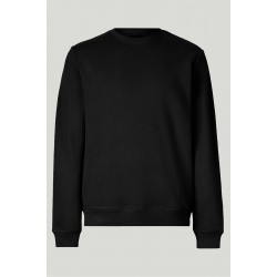 Siyah Renk Basic Bisiklet Yaka Relaxed Regular Erkek Sweatshirt