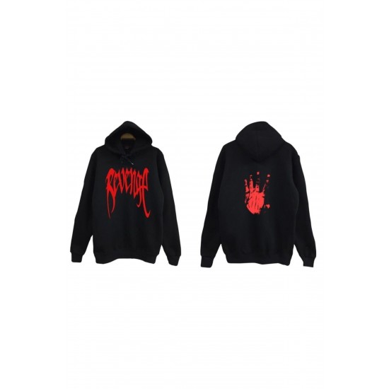 Xxxtentacion Revenge Ön-arka Baskılı Kapüşonlu Sweatshirt